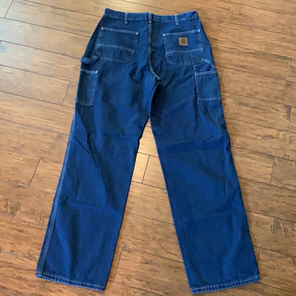 Carhartt Carpenter Jeans 35 x 34 EUC dark denim - Picture 4 of 4
